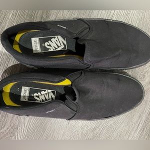 Black Slip-On Vans with Glitter Soles W SZ 8.5